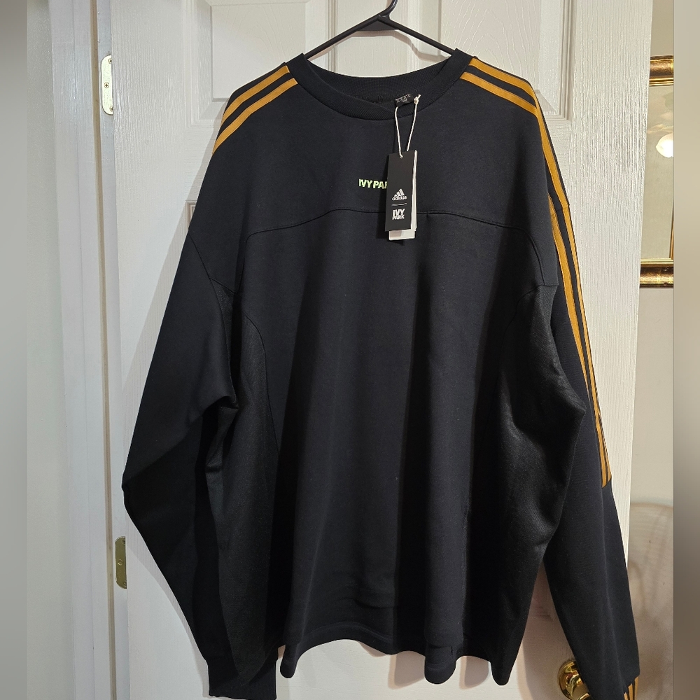 Adidas Black Sweater with Gold Stripes